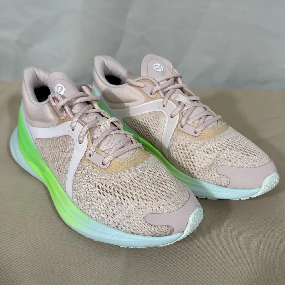 Lululemon Blissfeel Run Women’s Size 6 Pink Neon Green Blue Running Shoes Gym